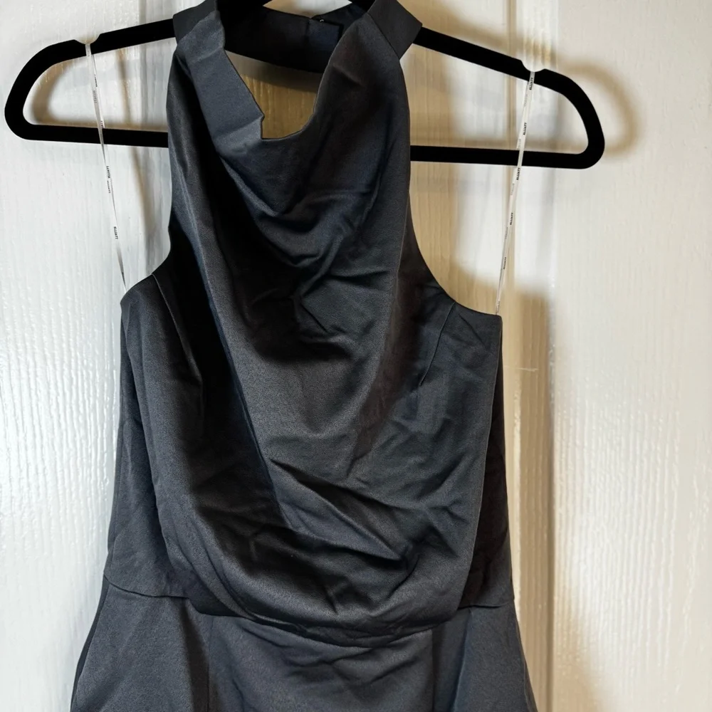 Elliatt x REVOLVE Camo Satin Dress in Charcoal NWT